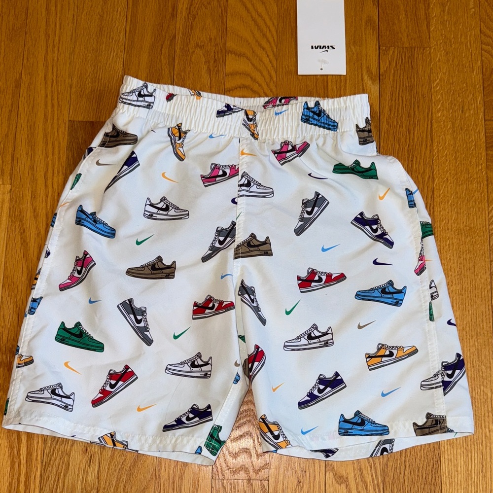 NWT Nike Swim  kids Multicolor Sneaker Print swimsuit size small